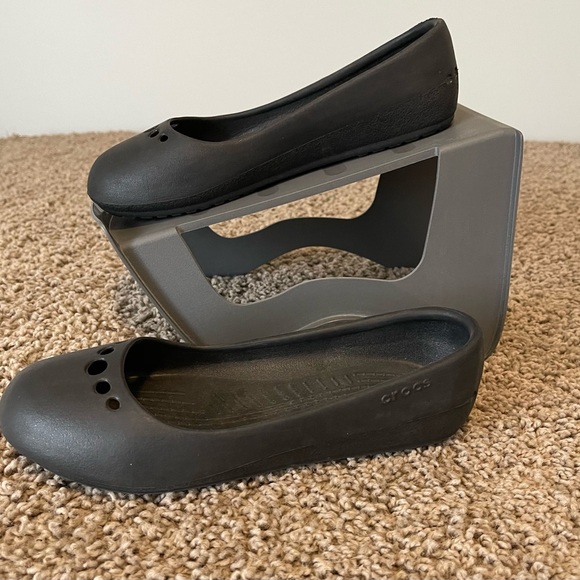 Crocs Ballet flats shoes 5 black casual slip on footwear loafer women office - Picture 5 of 7